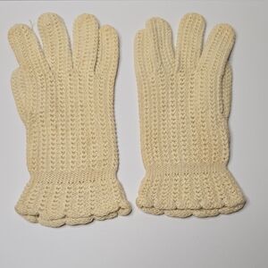 Vintage Knit Cream Gloves